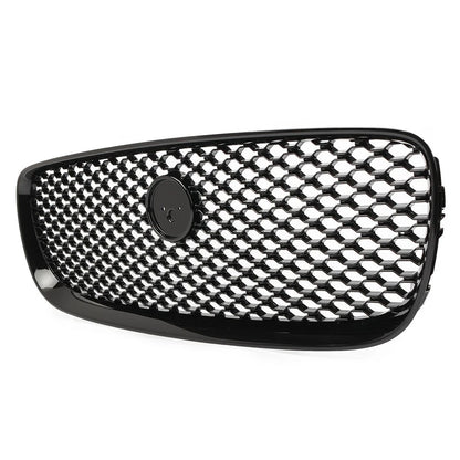 Front Bumper Center Grille Glossy Black For Jaguar XF XFR 2016-2020