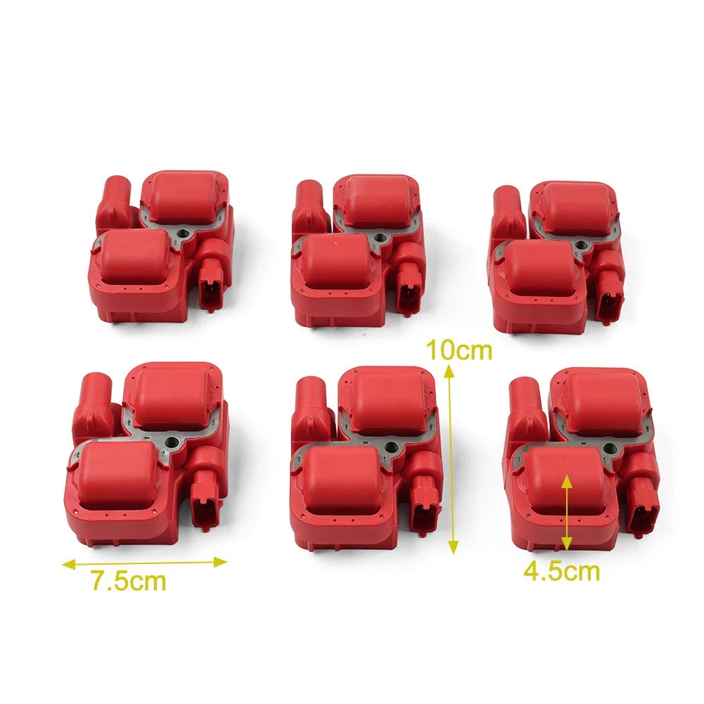 6x Ignition Coil Pack UF359 For Benz E320 ML320 C280 C240 S430 SL500 CLK320 Red