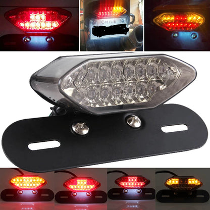Motorcycle LED Turn Signals Brake Stop Light License Plate Integrated Tail Light