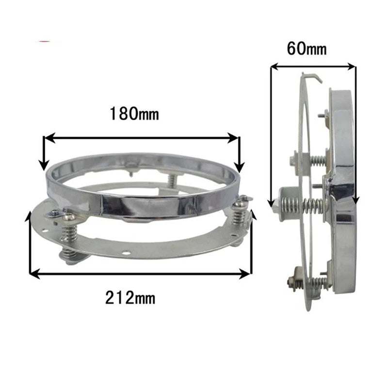 For Harley Touring 7" Inch Motorcycle LED Headlight Mounting Ring Bracket Chrome