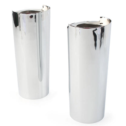 2x +2" Smooth Fork Tube Slider Covers Cowbells For Harley Electra Tri Glide FLHX