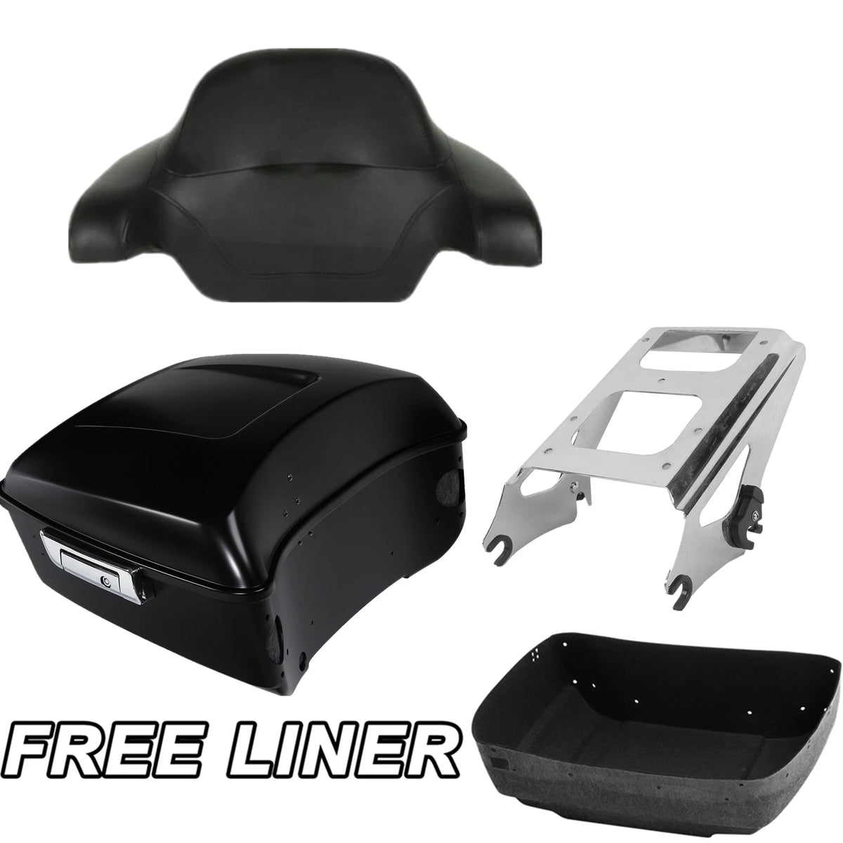 Matte Black King Trunk Pad Rack Fit For Harley Road Glide 09-13 12