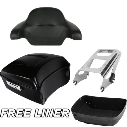 Matte Black King Trunk Pad Rack Fit For Harley Road Glide 09-13 12