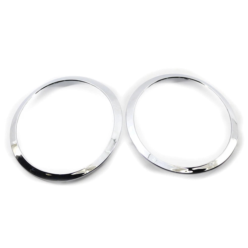 Pair Headlamp Headlight Trim Ring Fit For BMW MINI R55 R56 R57 R58 R59 Chrome