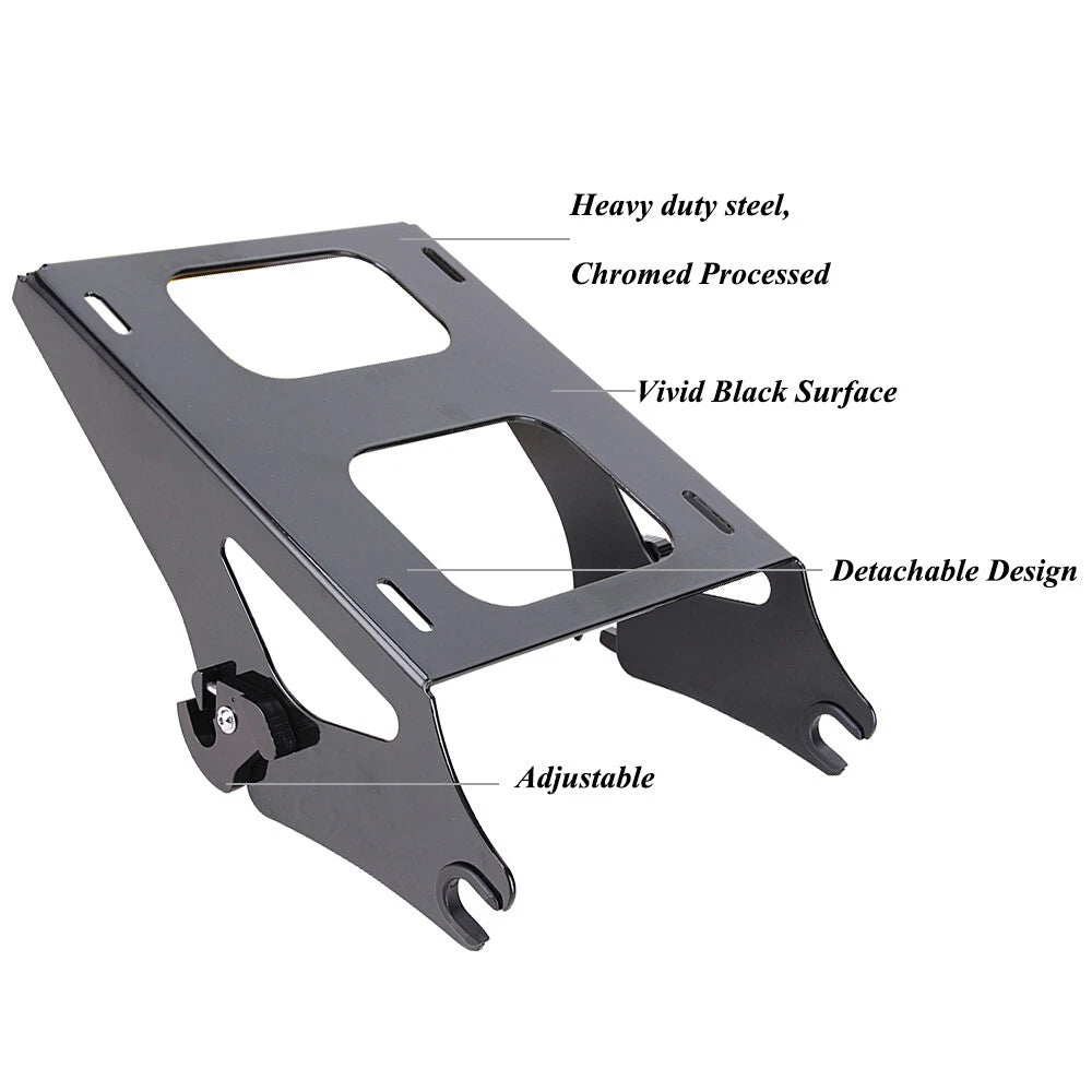 Two Up Tour Pack Mount Luggage Rack + Docking Kit For Harley Touring 2014-2023