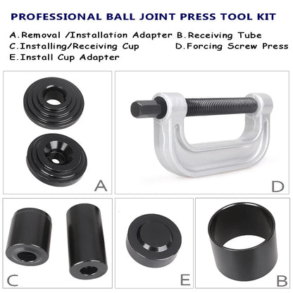 Heavy Duty Ball Joint Service Tool Press U-Joint Removal Tool Kit Drive Adapters