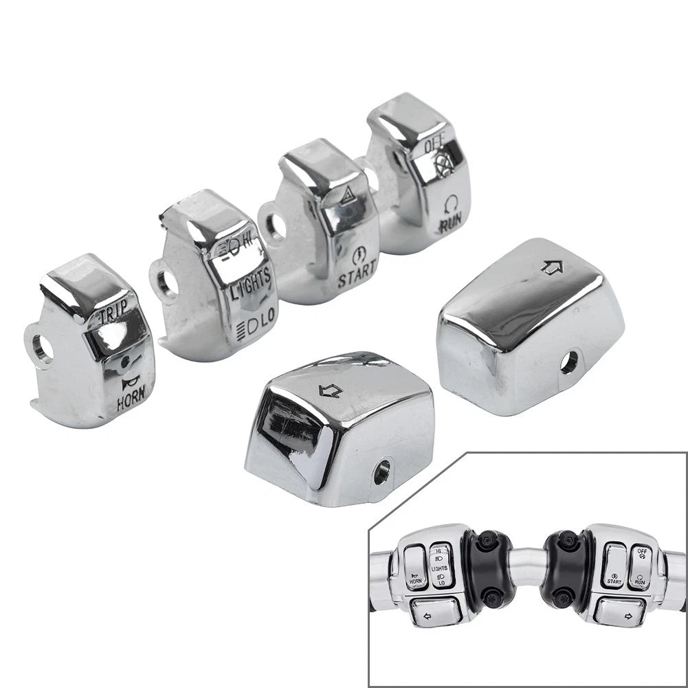6x Hand Control Switch Housing Button Caps for Harley Sportster Road King 96-13