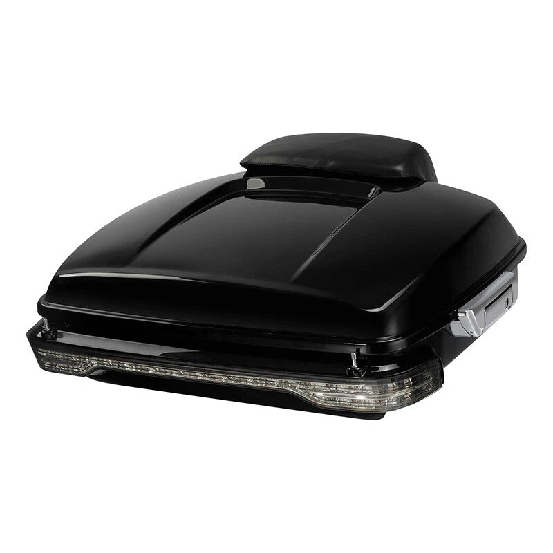 Chopped Trunk Backrest Pad LED Tail Light Fit For Harley Road Glide King 2014-26