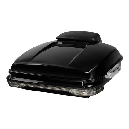 Chopped Trunk Backrest Pad LED Tail Light Fit For Harley Road Glide King 2014-26