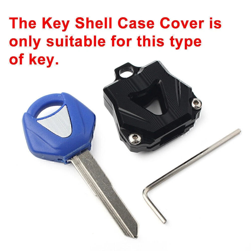1x CNC Motor Key Shell Case Cover For Yamaha YZF R1 MT10 FZ07 FJ-09 XSR700 Blue