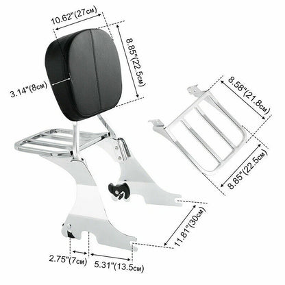 Sissy Bar Backrest Luggage Rack Fit For Harley Sportster 883 1200 48 72 04-22 US