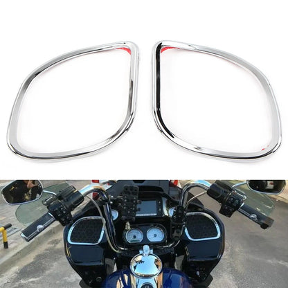 Chrome Front Speaker Trim For Harley Road Glide Custom FLTRX FLTR 15-18