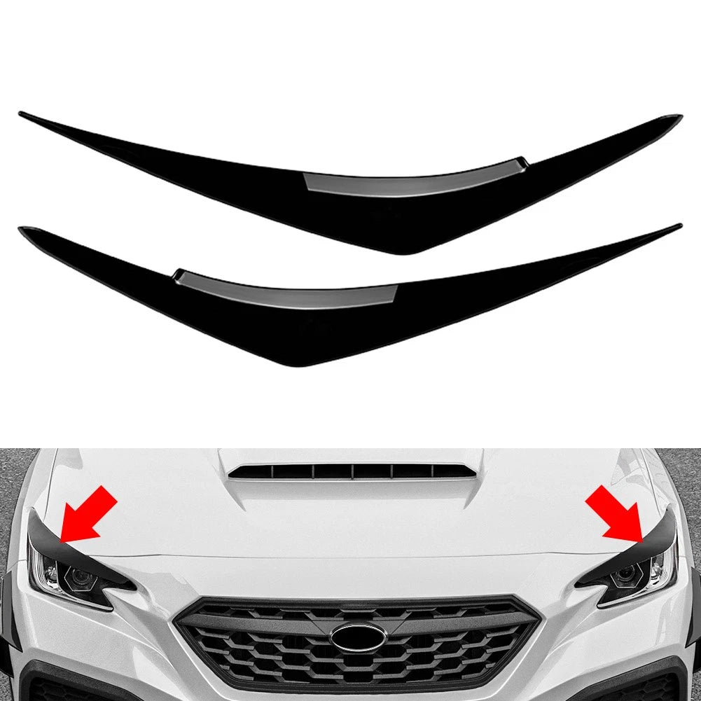 Headlight Eyebrow Eyelid Trim Glossy Black For Subaru WRX STI VB 2022-2025