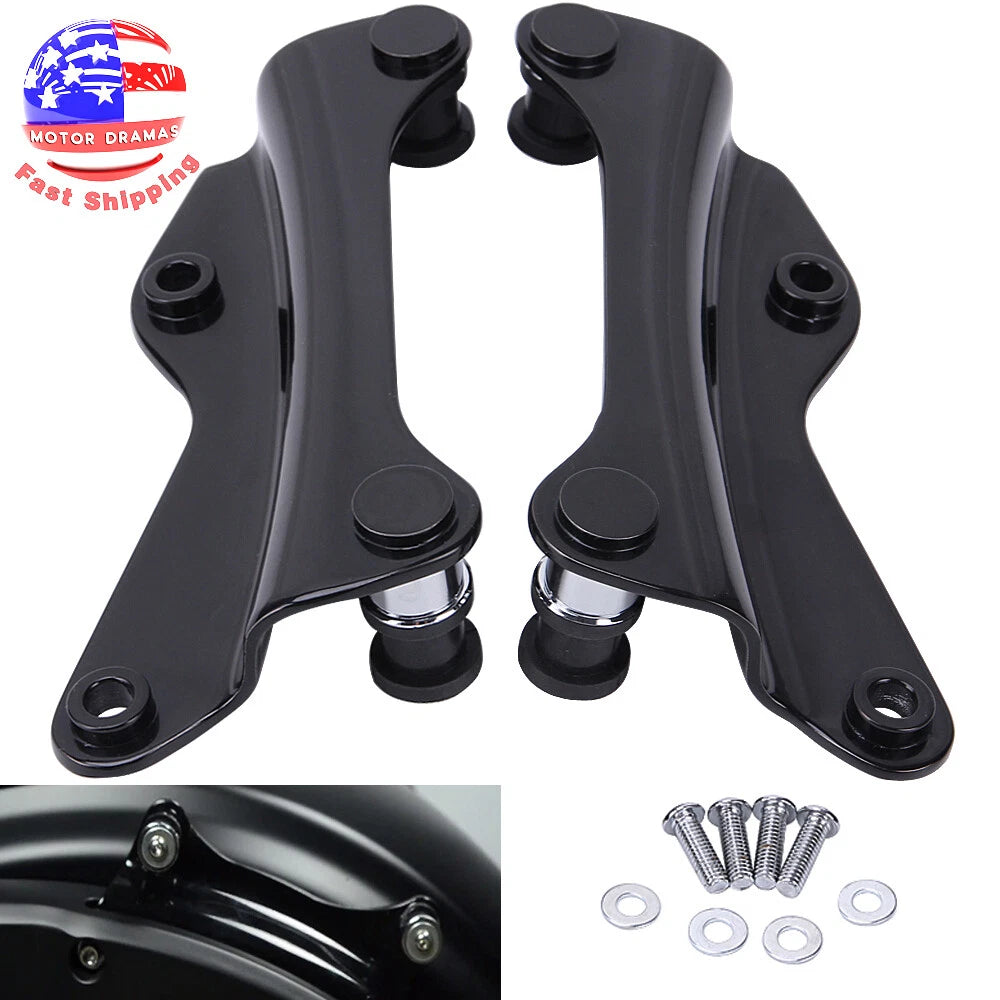 Black 4 Points Docking Hardware Kit Cover Fit for Harley Touring FLHR FLHX 14-20