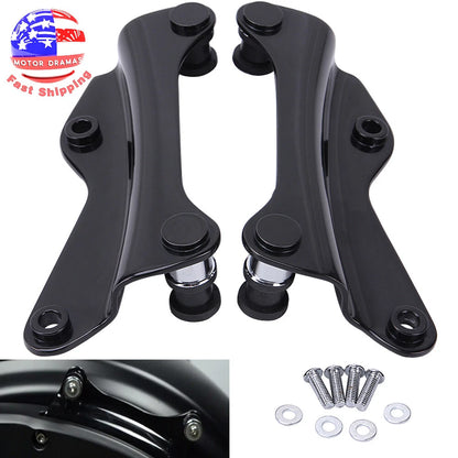 Black 4 Points Docking Hardware Kit Cover Fit for Harley Touring FLHR FLHX 14-20
