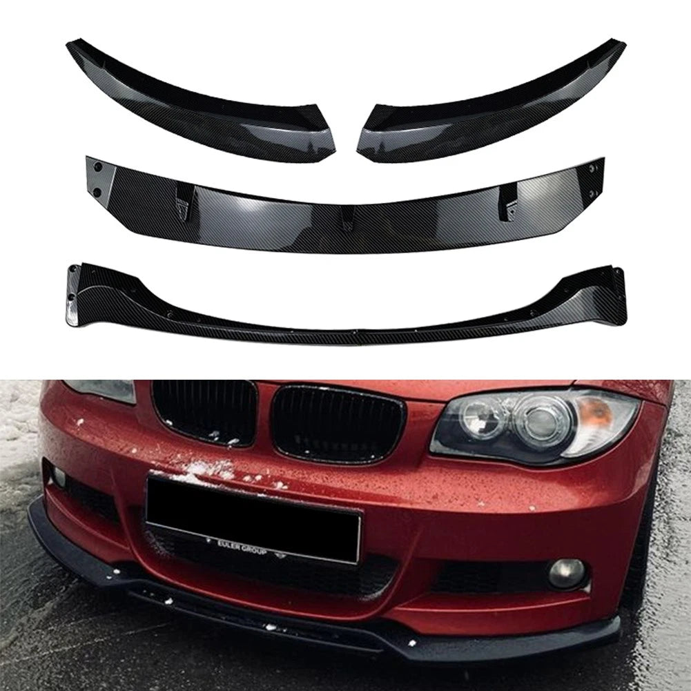 Glossy Black Front Bumper Lip Chin Spoiler For BMW 1 Series E82 E88 2007-2010