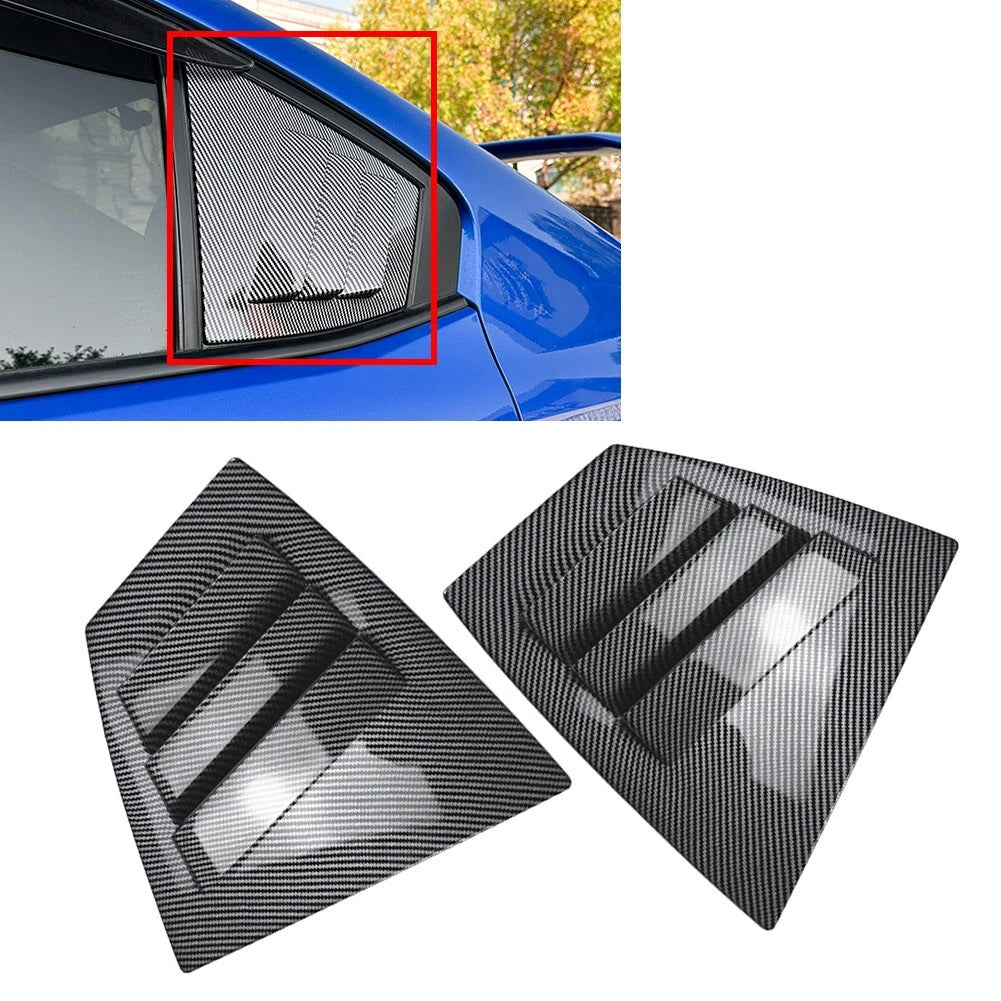 2pcs ABS Rear Window Shutter Louvers Cover Trim For Subaru WRX STI VA 2014-2021