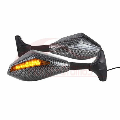 CUSTOM MOTORCYCLE LED TURN SIGNAL MIRRORS SMOKE For Yamaha YZF600R FZ6R R6 US