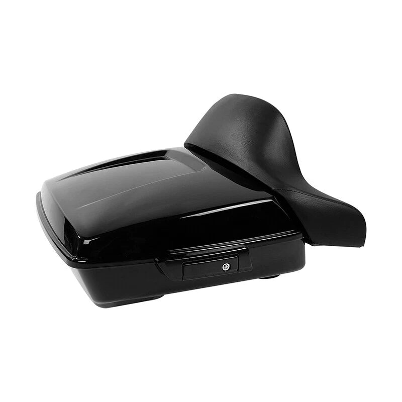 Black Chopped Trunk Backrest Mount Rack For Harley Touring Road Glide King 97-08