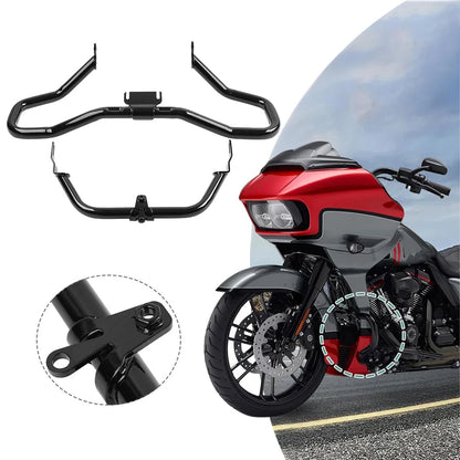 Glossy Black Steel Engine Guard Crash Bar For Harley Road Glide FLTRX 2015-2023