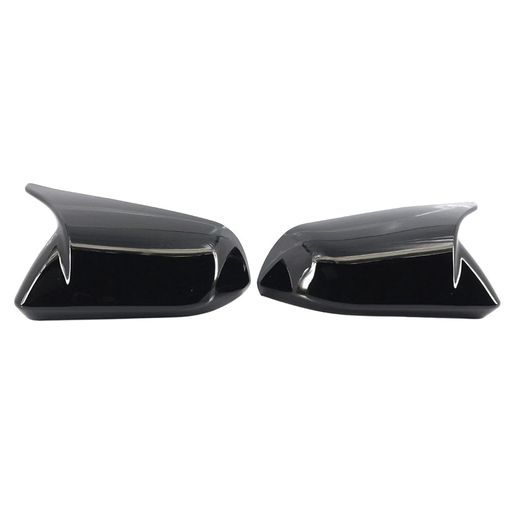 Rearview Side Mirror Cover Caps Glossy Black For Ford Mustang 2015-2023