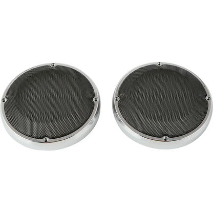 Chrome Ring 6.5" Saddlebag Lid Speaker Grill For Harley Davidson Touring 1983-24