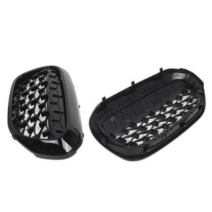 1 Pair Front Kidney Grille Glossy Black For BMW 5 Series G30 G31 2017-2019
