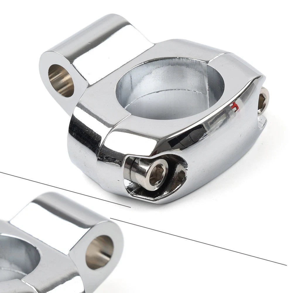 1 Handlebar Mirror Mounting Clamp Holder Bracket For Harley Dyna Fatboy Chrome
