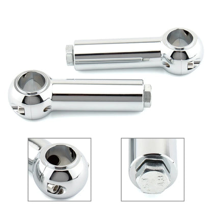 2pcs Handlebar Clamp Riser Rise Bar For Harley Cruisers Choppers Chrome