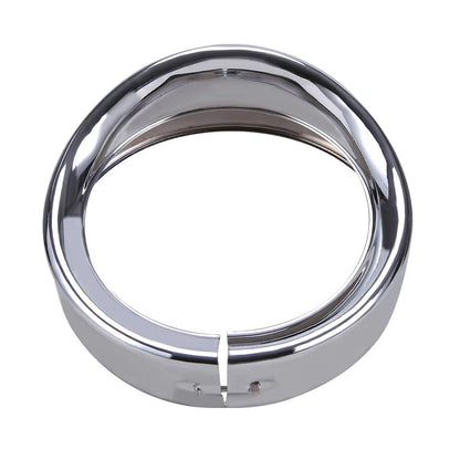 Chrome 7" Headlight Trim Light Ring Visor Bezel for Harley CVO Road King Softail