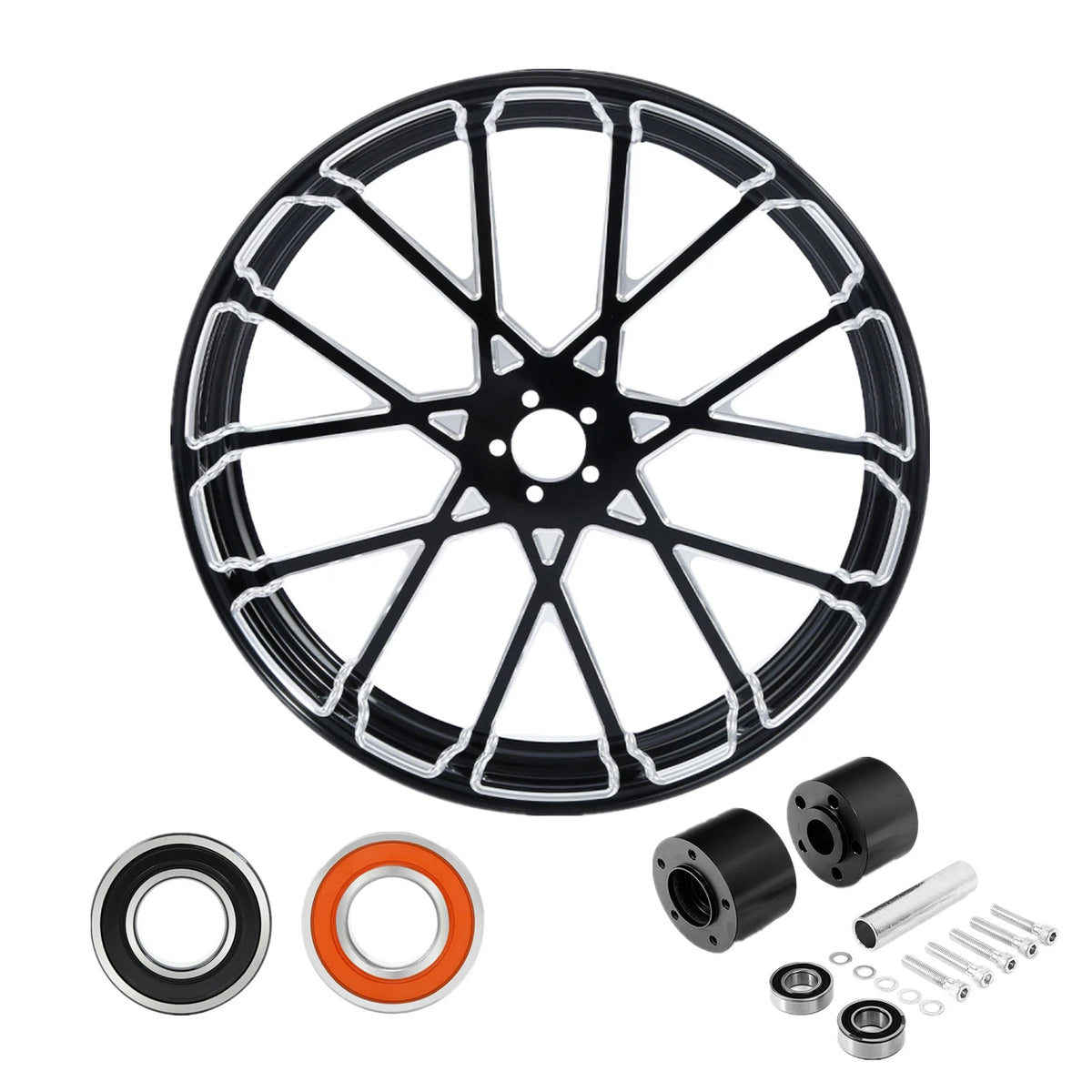 21" Front Wheel Rim Dual Disc Wheel Hub For Harley Touring Road Glide 08-25 ABS