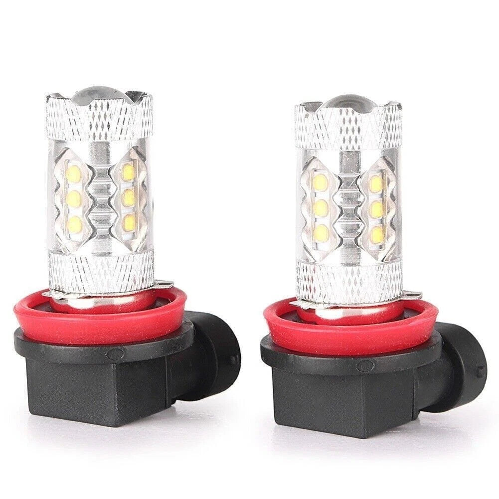 White 2 x H11 H8 H9 80W LED Fog Light Conversion Bulbs Driving Lamp DRL 6000K