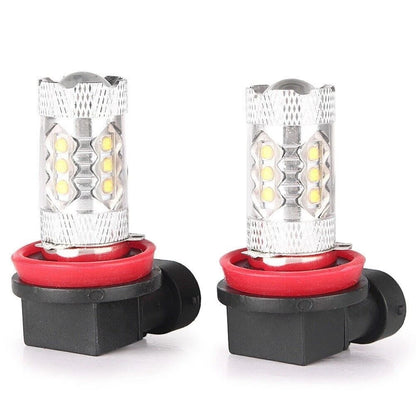 White 2 x H11 H8 H9 80W LED Fog Light Conversion Bulbs Driving Lamp DRL 6000K