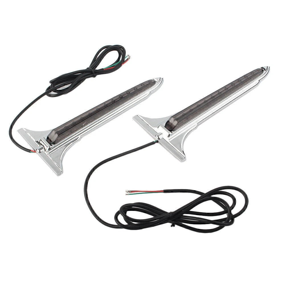 LED Rear Saddlebag Accents Light Smoke Lens For Harley Touring Road King Chrome
