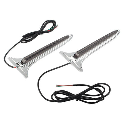 LED Rear Saddlebag Accents Light Smoke Lens For Harley Touring Road King Chrome