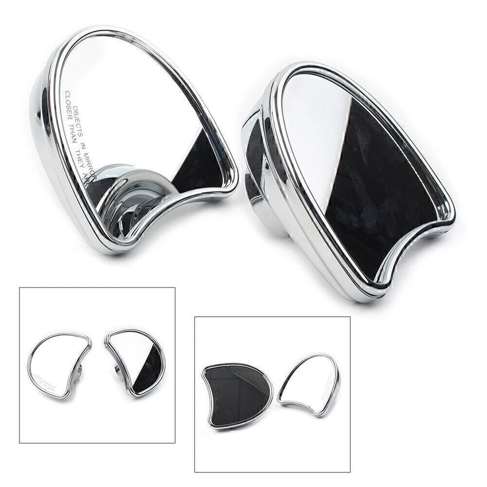 2x Motorcycle Wide Angle Fairing Mount Mirrors For Harley FLHT FLHX FLHTK 96-13