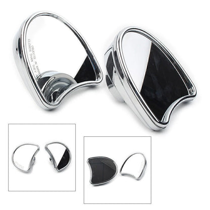 2x Motorcycle Wide Angle Fairing Mount Mirrors For Harley FLHT FLHX FLHTK 96-13