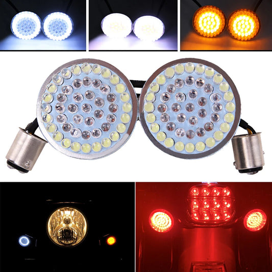 1157 2" LED Turn Signals Blinker Light For Harley Touring Electra Glide Softail