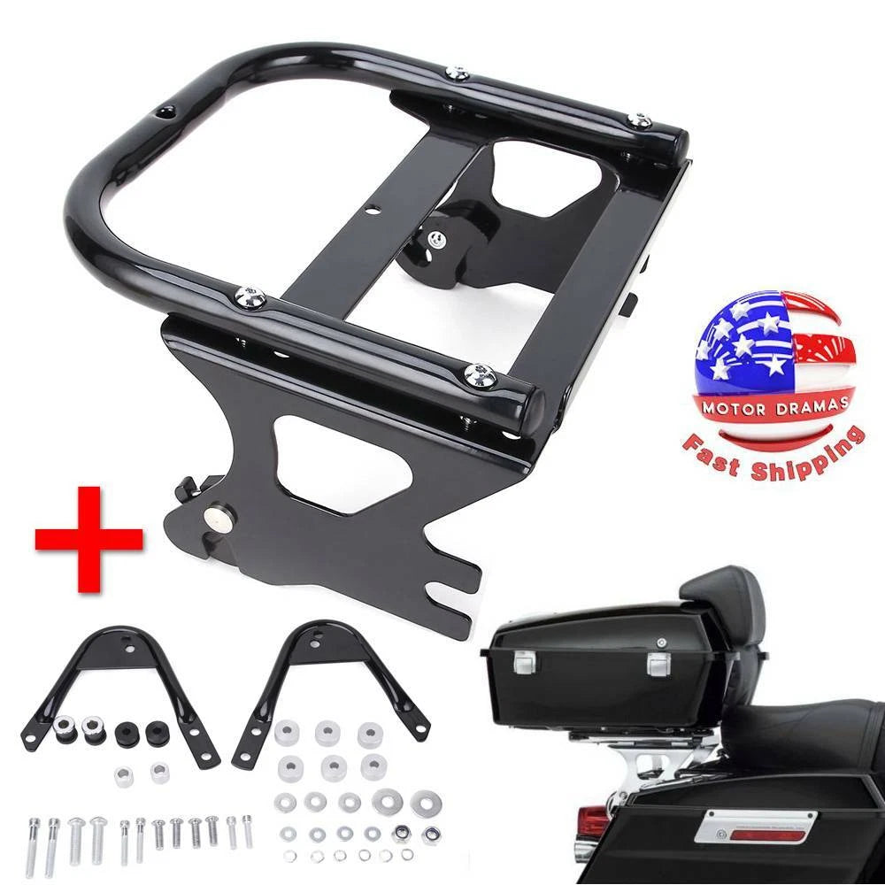 Detachable Two-up Tour Pack Mount Rack & Docking Hardware Kit For Harley 97-08