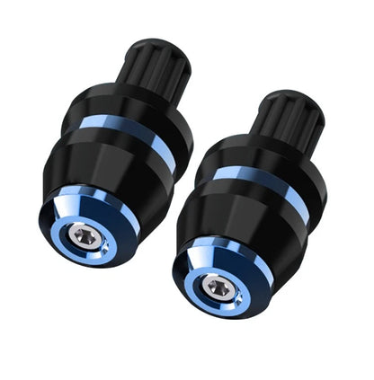 2x Universal 22mm 7/8" Motor Handlebar Grips Bar End Slider Cap Plugs CNC Blue