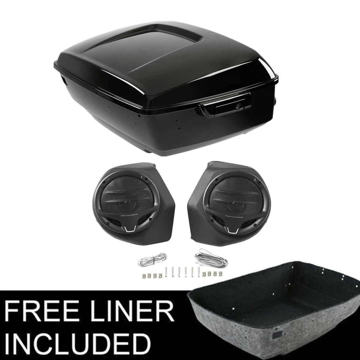 King Trunk Speakers Fit For Harley Trunk Electra Road Glide King 2014-Up Black