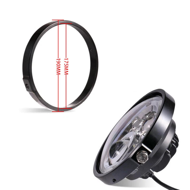 1Pcs Round 7" inch Motorcycle Headlight Mounting Bracket Ring Black Universal