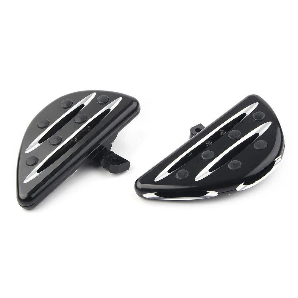 Black Rear Passenger Floorboards Floor Boards Foot Pegs for Harley Electra Glide
