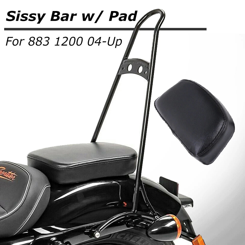 20" Tall Sissy Bar Backrest Pad For Harley Sportster Iron XL 883 1200 2004-2021
