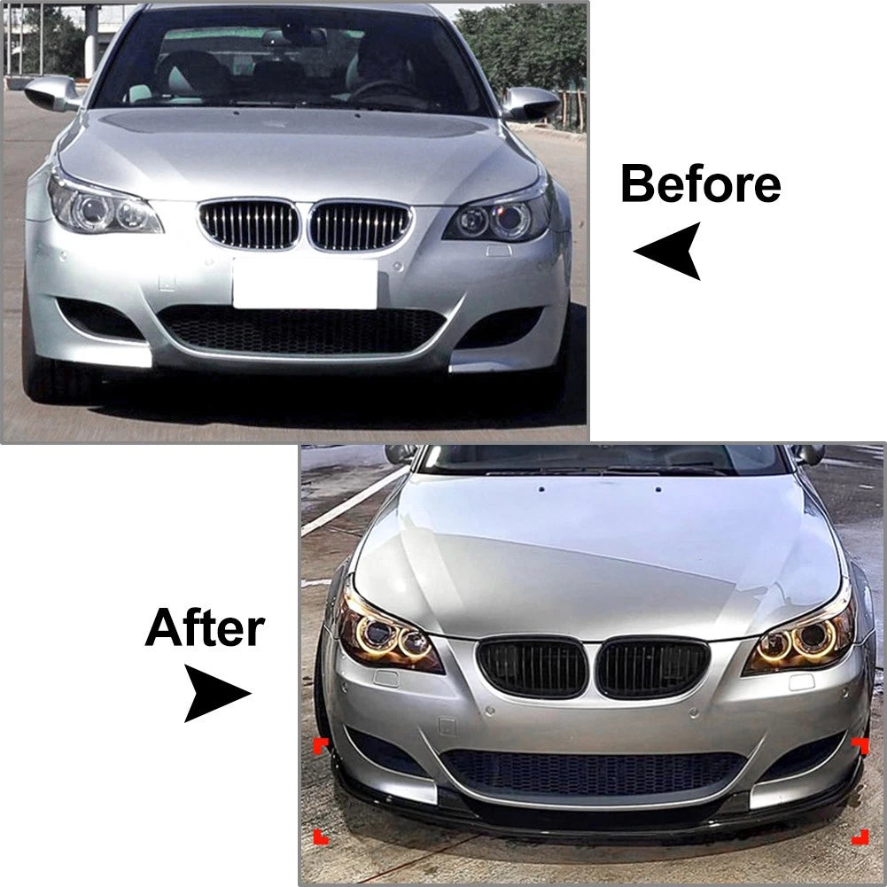 US Front Bumper Lip Splitter Spoiler For BMW 5 Series E60 E61 M5 2005-2010 Black