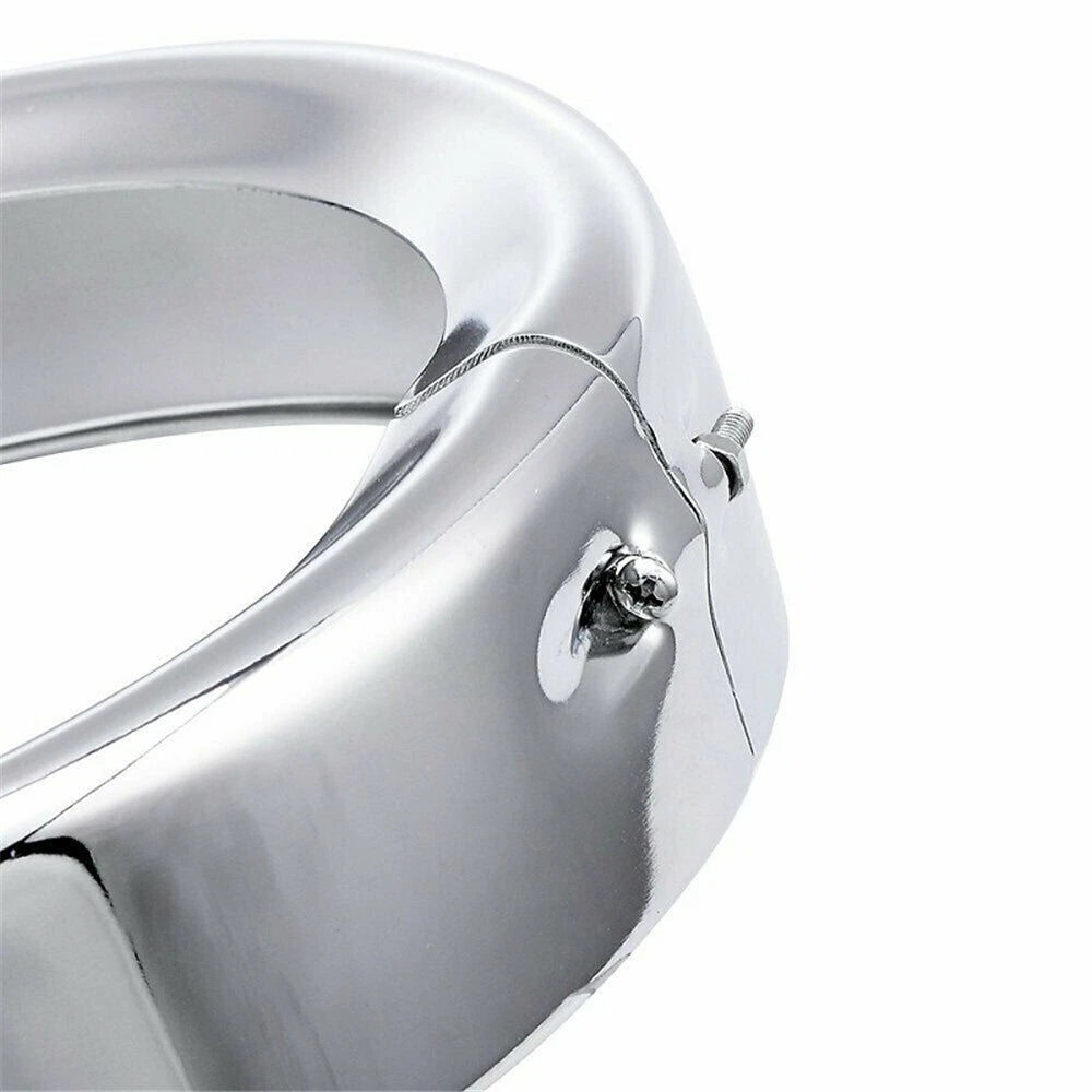 4.5 inch Chrome Auxiliary Lamp Visor Style Passing Lamp Trim Ring For Touring