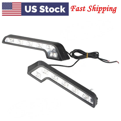 2x L-Shape Euro 6-LED Daytime Running Lights DRL Universal for Mercedes-Benz Car