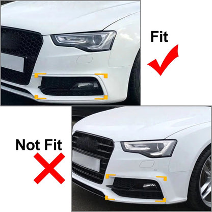 Front Bumper Honeycomb Grille Fog Light Grill Set For Audi A5 S5 2013-2017