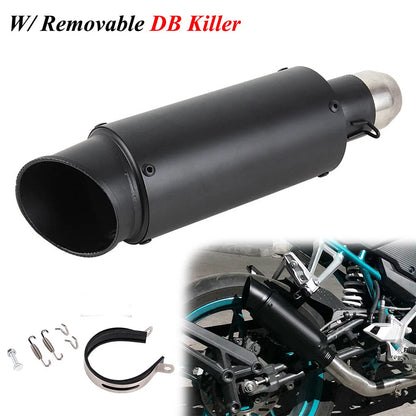 300mm Motorcycle Exhaust Pipe Slip on 38-51mm Street Bike Scooter ATV Black USA