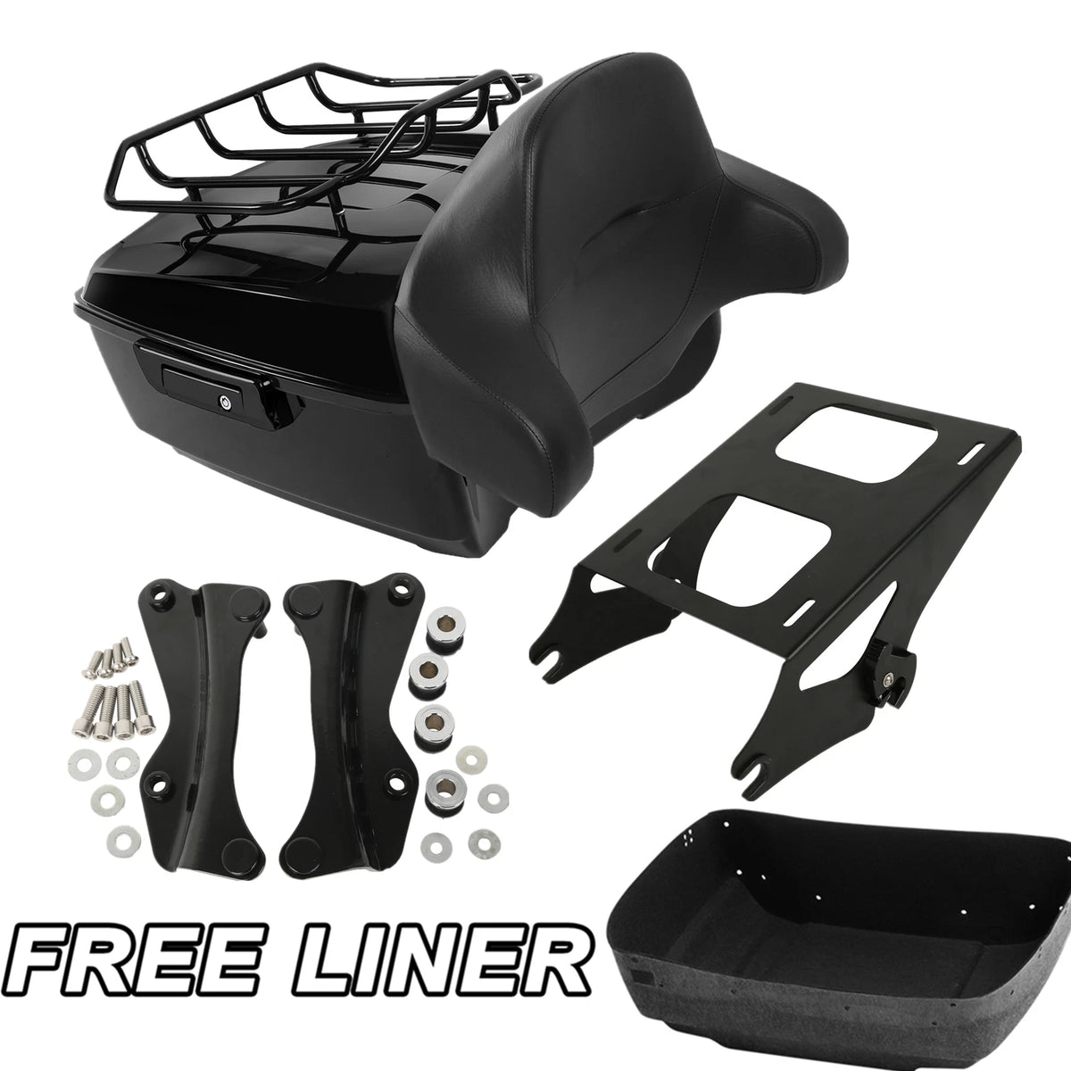 King Trunk Pad Mount Rack & Docking Fit For Harley Touring Glide 14-25